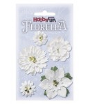FLEURS TONS BLANC X 5