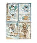 PAPIER DE RIZ A4 BLUE STARS 21 X 29.7 - DFSA4246