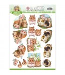 FEUILLE 3D LAPINS ET  HAMSTERS CD10959