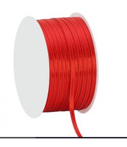 RUBAN SATIN ROUGE CLAIR 3MM - 1 M