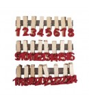 CHIFFRES CALENDRIER DE L'AVENT SUR PINCES BOIS