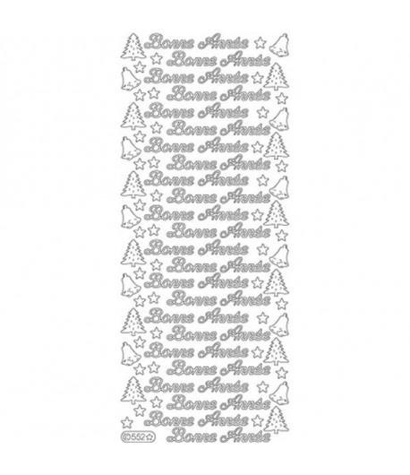 STICKERS BONNE ANNEE ARGENT