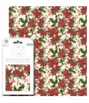 3 FEUILLES PATCH 35X40 POINSETTIAS