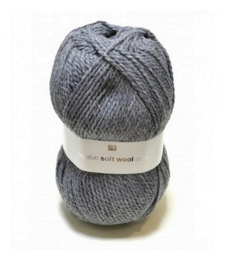 *LAINE SOFT WOOL ARAN GRIS FONCE (017)
