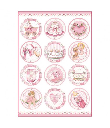 PAPIER DE RIZ A4 BABY GIRL 21 X 29.7 DFSA4289