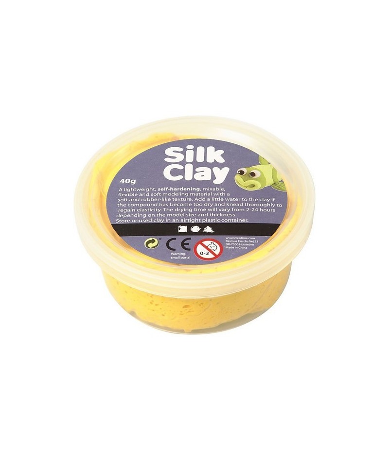 PATE A MODELER SILK CLAY JAUNE 40 G Doigts de Fées