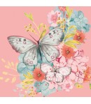 SERVIETTE PAPILLONS FOND SAUMON