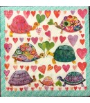 SERVIETTE TORTUES ET COEURS