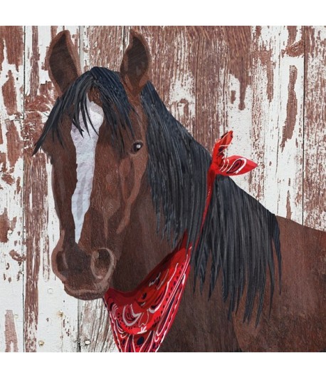 SERVIETTE CHEVAL AU FOULARD