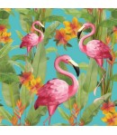 SERVIETTE FLAMANDS ROSES FOND BLEU