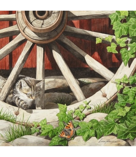 SERVIETTE CHATON ET ROUE