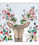 SERVIETTE RENNE ET ROUGE GORGE DE NOEL