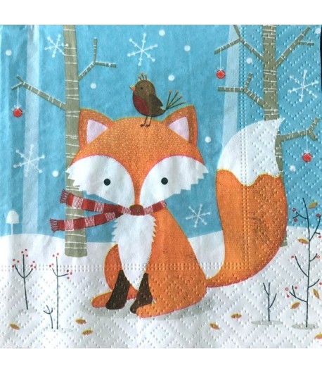 SERVIETTE COCKTAIL LES 2 AMIS DE LA FORET