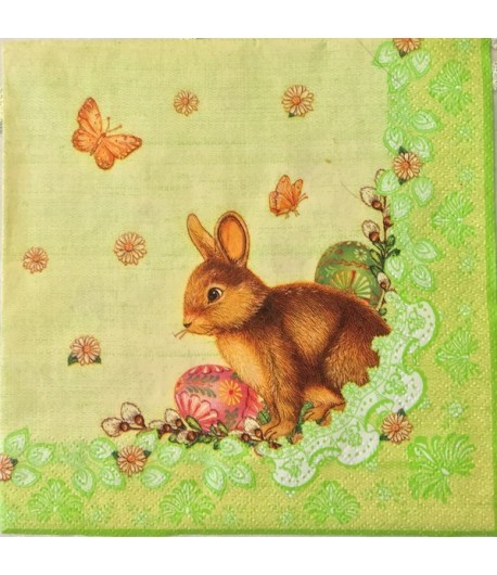 SERVIETTE LAPIN ET OEUFS