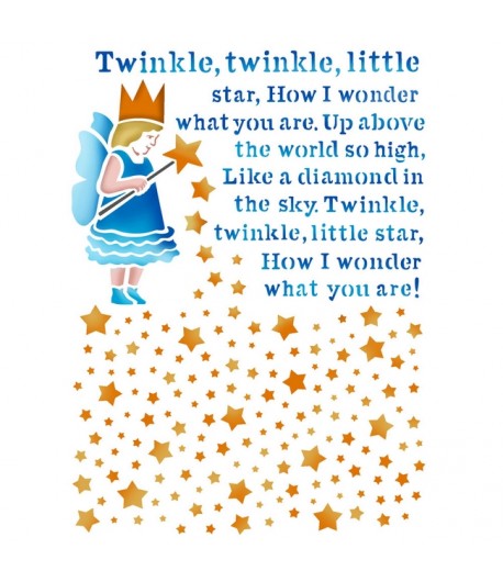 POCHOIR BLUE STAR 15X20