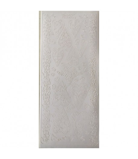 STICKERS COEURS LONGS BLANC