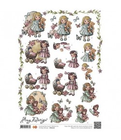 FEUILLE 3D PETITES FILLES  - HJ10101