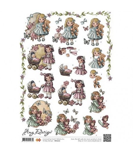 FEUILLE 3D PETITES FILLES  - HJ10101