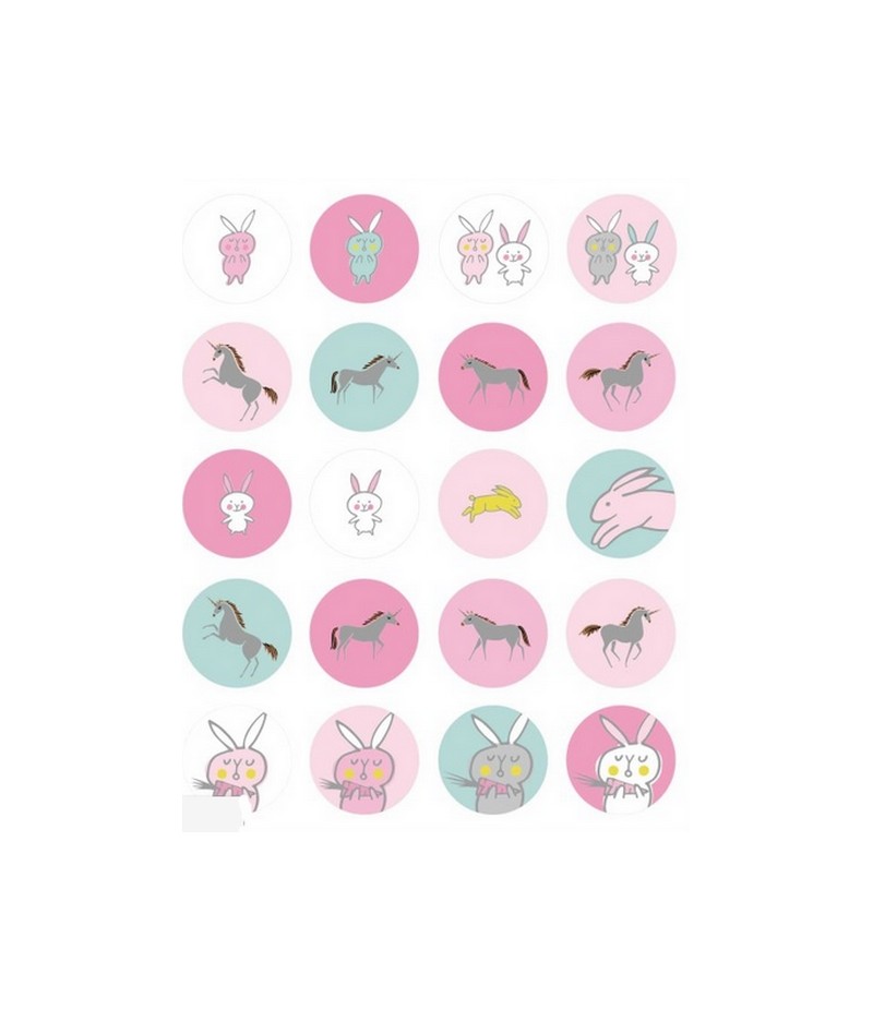 STICKERS LAPINS 6 FEUILLES Doigts de Fées