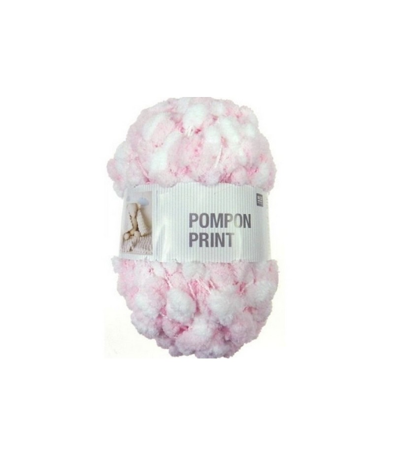 Laine Pompon Rose Blanc 010 Doigts De Fees