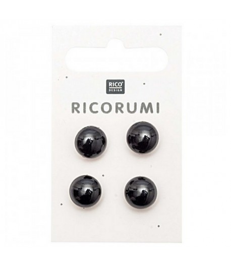 4 BOUTONS A QUEUE BRUN NOIR 11MM