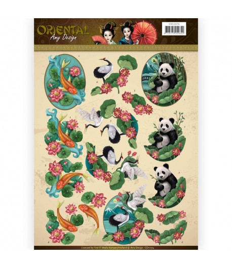FEUILLE 3D ANIMAUX AMY DESIGN ORIENTAL