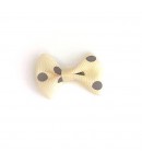 NOEUD CREME POIS MARRON