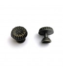 POIGNÉE RONDE FLEUR 2 CM - BRONZE