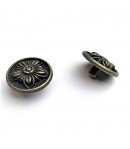 POIGNÉE RONDE FLEUR 3 CM - BRONZE