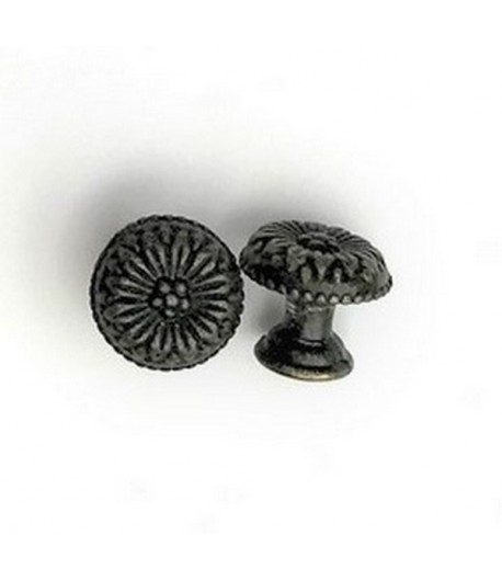 POIGNÉE RONDE FLEUR 1.5 CM - BRONZE