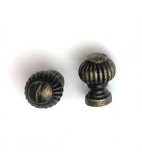 POIGNÉE RONDE STRIÉE 1.5 CM - BRONZE