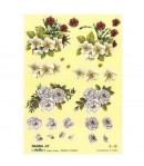 FEUILLE 3D 2 BOUQUETS SUR FOND JAUNE