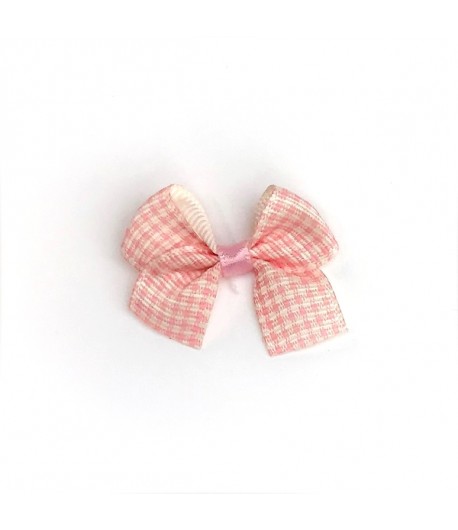 NOEUD VICHY CREME ET ROSE