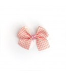 NOEUD VICHY CREME ET ROSE