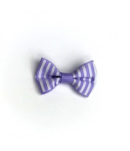 NOEUD RAYÉ BLANC ET LILAS