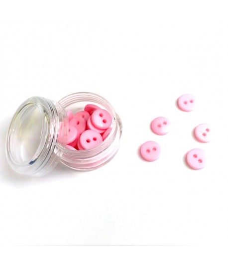 BOITE BOUTONS 9MM - ROSE CLAIR