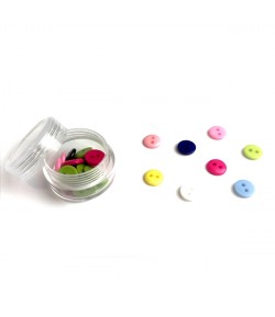 BOITE BOUTONS 9MM - COULEURS MELANGEES