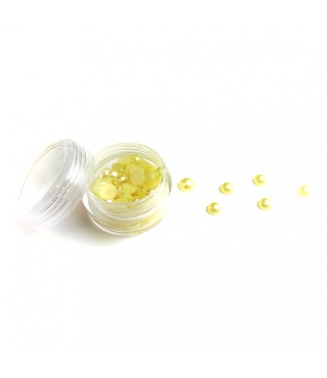 BOITE DEMI-PERLES 6MM - JAUNE
