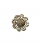 MÉDAILLON FLEUR ROND 3 CM - ARGENT