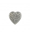COEUR DENTELLE EN MÉTAL - ARGENT