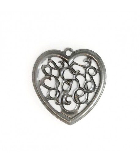 COEUR AJOURÉ EN MÉTAL - ARGENT