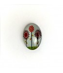 CABOCHON OVALE FLEURS 2.4CM