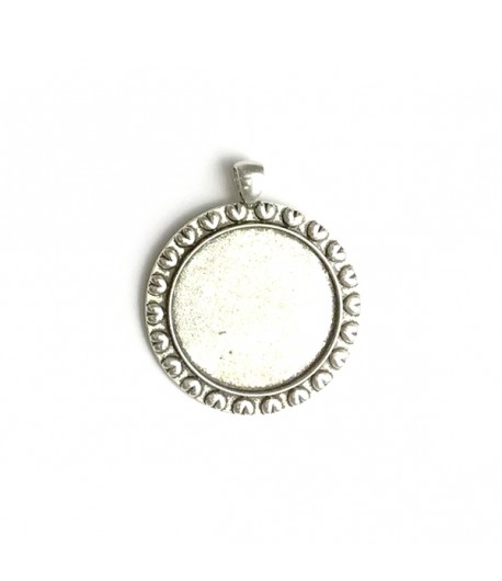 MÉDAILLON PENDENTIF ROND 4.2CM - ARGENT