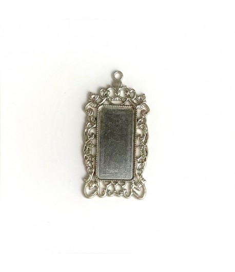 MÉDAILLON PENDENTIF RECTANGLE 6CM - ARGENT