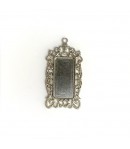 MÉDAILLON PENDENTIF RECTANGLE 6CM - ARGENT