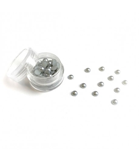 BOITE DEMI-PERLES 6MM - GRIS ARGENT