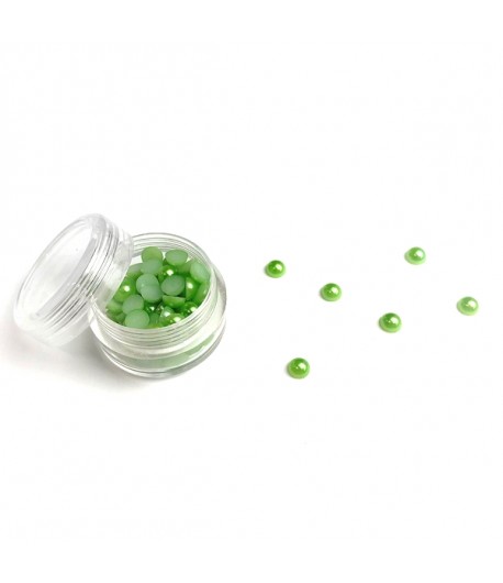 BOITE DEMI-PERLES 6MM - VERT FLASH