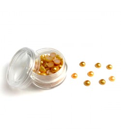 BOITE DEMI-PERLES 6MM - MOUTARDE CLAIR