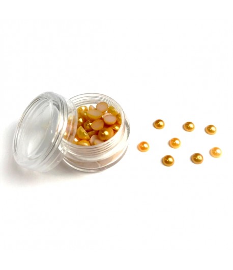 BOITE DEMI-PERLES 6MM - MOUTARDE CLAIR