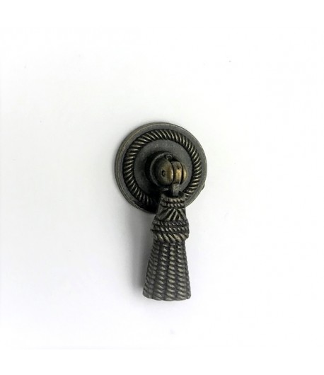 POIGNÉE ROND ET POMPON EN MÉTAL  - BRONZE